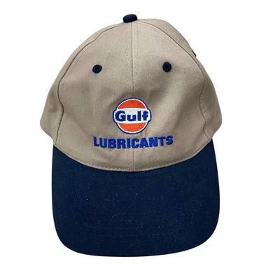 Vintage Gulf Hat Lubricants Strapback Adjustable Dad Hat Color Block Embroidered - Image 1 of 4