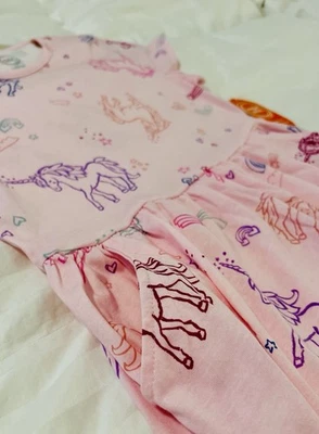 Wonder Nation Pink Unicorn Dress Size Large 10/12 - Image 1 of 4