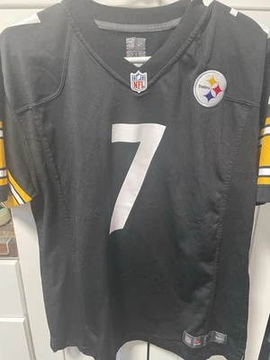 Camiseta Nike Youth XL preta amarela vintage Ben Roethlisberger Pittsburgh Steelers - Imagem 1 de 4