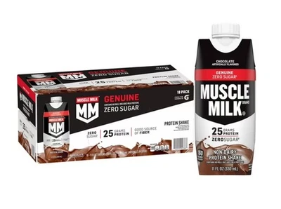 PACK 18 - Batido de proteínas genuinas de leche muscular, chocolate (11 fl. oz) ENVÍO GRATUITO Foto 1 de 4