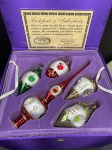 12 THOMAS PACCONI CHRISTMAS GLASS ORNAMENTS w TOPPER MUSEUM SERIES IN BOX - Picture 1 of 11