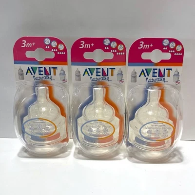 Pezones para biberones PHILIPS Avent Naturally flujo variable 3M+ juegos para 3 Foto 1 de 4