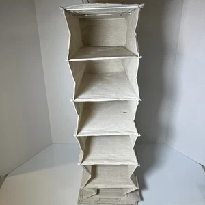 Organizzatore Armadio 10 Ripiani Sospeso Tela Colore Naturale 8 1/2”L X 48” L Robusto - Foto 1 di 6