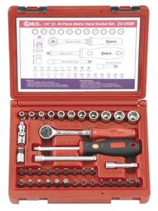 Genius Tools 40 Piece 1/4" Dr. Metric Hand Socket Set - EU-240M - Picture 1 of 1