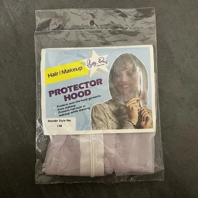 NOS Betty Dain Light Pink Hair Makeup Protector Hood With Zip Closure Style 138 - Image 1 of 3