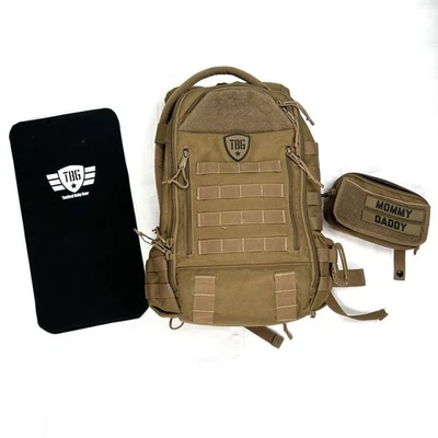 TBG Tactical Baby Gear Diaper Backpack Bag w/ Changing Mat & Bulletproof Panel - Image 1 of 4