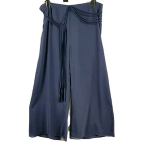 Chesca Blue Wide Leg Trousers Size 22 Occasion Belted Sash Detail - Picture 1 of 23