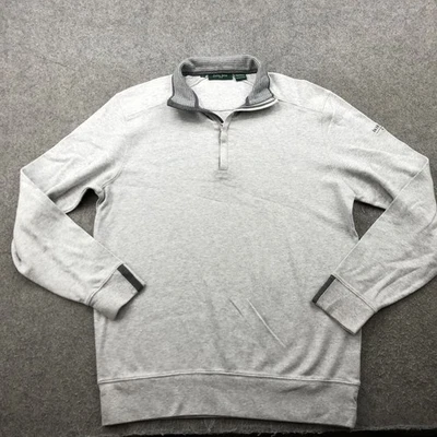Suéter Bobby Jones Pullover Cuarto Cremallera Para Hombres Gris Medio En Su Agarre Camisa de Golf Foto 1 de 4