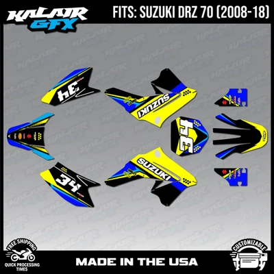 Kit de calcomanías gráficas para Suzuki DRZ70 (2008-2018) serie Icon - amarillo Foto 1 de 4