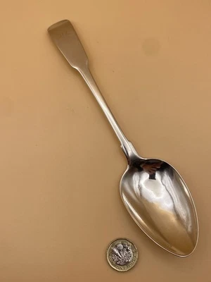 CUCCHIAIO DA TAVOLA BUON ELGIN PROVINCIALE SCOZZESE ARGENTO MASSICCIO, CHARLES FOWLER 59,3g - Immagine 1 di 4