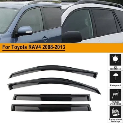 Side Window Visor Vent Sun Shade Rain Guard Door Visor For Toyota Rav4 2008-13 Foto 1 de 4
