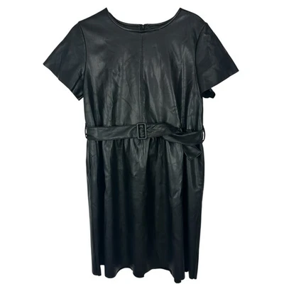 Wonder Nation Dress Girls XL Black Vegan Faux Leather Skater Cosplay Whimsygoth - Image 1 of 4