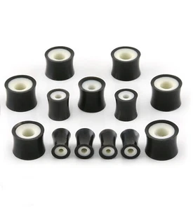 PAAR-Horn mit Knocheneinsatz Sattel Flare Ohr Tunnel 25mm/1" Stärke  - Bild 1 von 4