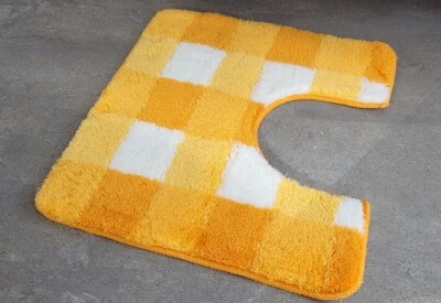 Vichy Safran Gelb-Orange WC-Vorleger mit Ausschnitt 55x50cm. Florhöhe:20mm.  - Bild 1 von 4