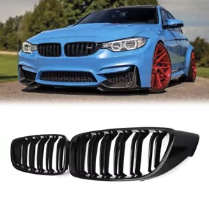Front Kidney Grill For BMW M4 F32 F33 F36 F80 420i 428i 430i 435i Gloss Black - Bild 1 von 3