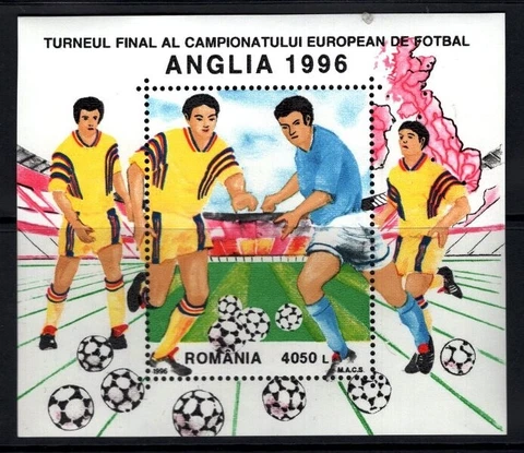 Romania 1996 football souvenir sheet MNH Cover