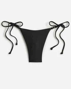 J.Crew New Womens Size Large Black Cheeky Bead String Curved Waist Bikini Bottom - Picture 1 of 1