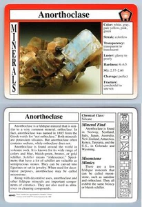 Anorthoclase #60.03 - Minerals - Treasures Of The Earth Grolier Card - Picture 1 of 1