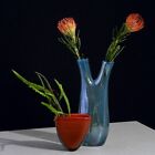 Wspaniały i rzadki szklany wazon Murano w kształcie serca duet połowa wieku nowoczesny ręcznie dmuchany