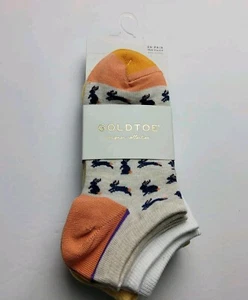 Goldtoe Women's Designer Collection No Show 6 Pair Funny Bunny Socks Shoe Sz 6-9 - Picture 1 of 6