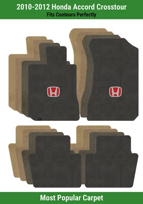 Lloyd Ultimat Front & Rear Mats for '10-12 Accord Crosstour w/Red on Black Honda - Image 1 of 4