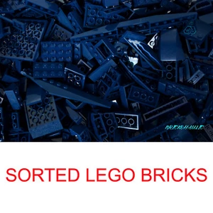 Lego dunkelblau Farbe sortiert Steine Stücke Platten Teile Schüttgut verschiedene Menge - Bild 1 von 2
