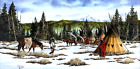 Original Painting 1980 John De Mott   "Friendly Visit" Western Cowboy Indian