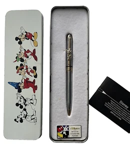 Vintage Disney Store Exclusive Mickey Ball Point Pen Silver Gold Tone RARE - Picture 1 of 6