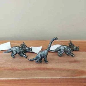 Set of 3 Silver Metal Dinosaur Drawer Pulls / Hobby Lobby - Picture 1 of 5