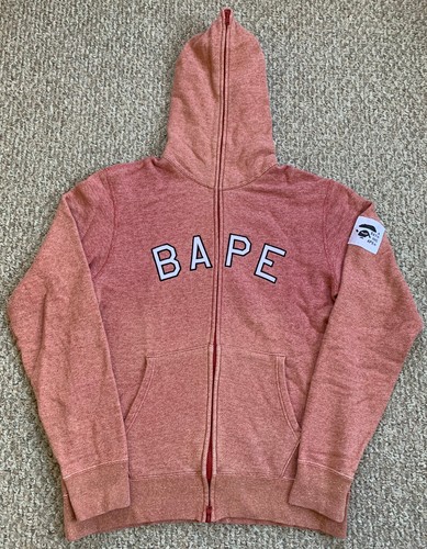 A BATHING APE (BAPE) Felpa con cappuccio OG Bape full zip Spellout taglia XL