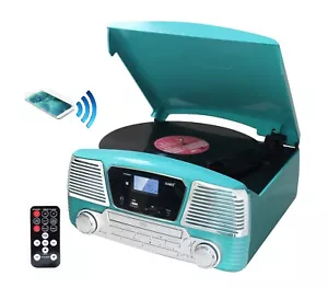 TechPlay ODC35BT Reproductor de Discos Retro Bluetooth CD AM/FM Radio Turquesa NUEVO - Imagen 1 de 1