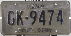 Tennessee Government Service License Plate GK-9474 Vintage - Picture 1 of 2