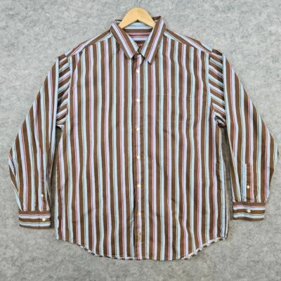 Chaps Vintage Men's Multicolor Striped Button Up Size XL Shirt 100% Cotton - Image 1 of 4