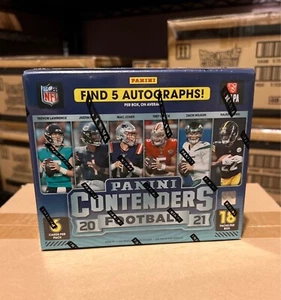 HOBBY BOX SEALED 2021 PANINI CONTENDERS FOOTBALL NFL Find 5 Autographs - Picture 1 of 1