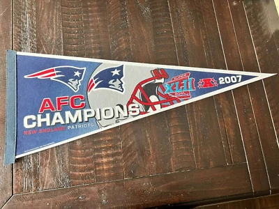 New England Patriots AFC CHAMPIONS 2007 SUPER BOWL 42 BANDERÍN TAMAÑO COMPLETO Foto 1 de 4