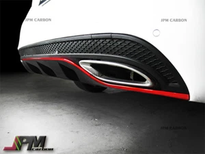 Gloss Black w/ Metallic Red Rear Diffuser For 15-17 M-BENZ W205 C250 C300 C400 - Picture 1 of 2