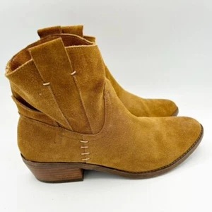 DV Dolce Vita Graham Ankle Booties Brown Tan Suede Western Boots Size 8.5 - Picture 1 of 9