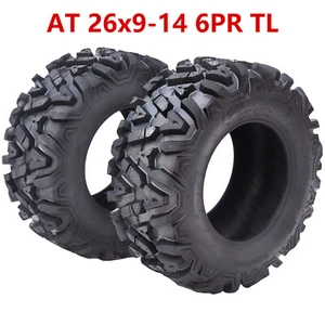 Set of 2 26x9-14 TL ATV UTV Tires 6PR All Terrain Trail Off-Road Tires Tubeless - Picture 1 of 6