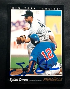 SPIKE OWEN NEW YORK YANKEES INFIELDER SIGNED AUTOGRAPHED BASEBALL CARD - Picture 1 of 1
