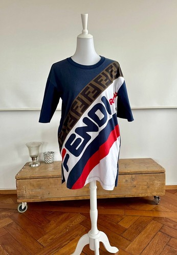 Fendi x Fila Mania XS abito maglietta oversize vestito multicolore Zuccha