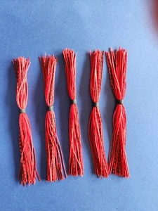 5 faldas de silicona rojo/rojo escala de pescado 5-55-255 señuelo cebo giratorio aparejo bajo - Imagen 1 de 1