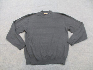 VINTAGE Inserch Sweater Mens Extra Large Gray Mock Neck Pullover Long Sleeve