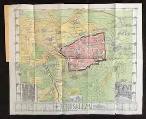 c.1935 Guide Map of Jerusalem by Bernhard Gauer  - Picture 1 of 6