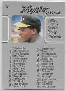 1990 Leaf #84 Rickey Henderson CL Oakland Athletics A's HOF