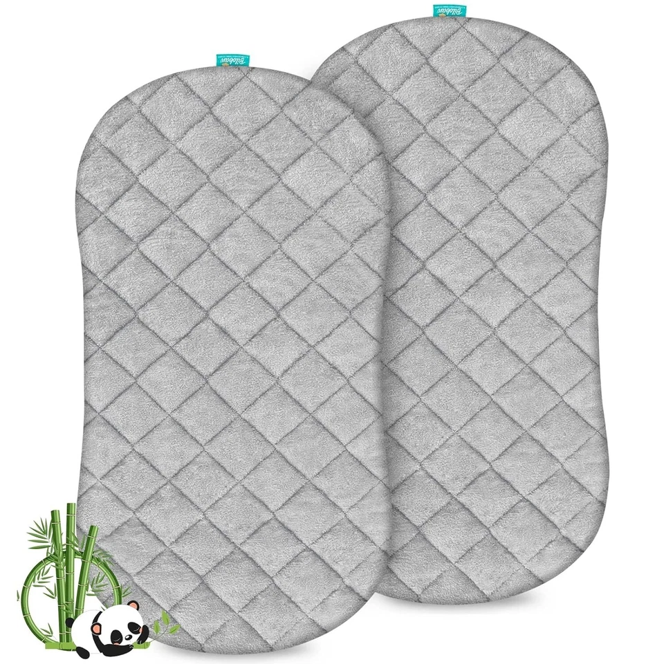 Biloban Bassinet Mattress Pad Cover 2 Pack Gray and White - Image 1 of 1