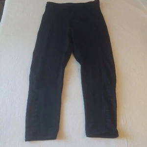 Champion Black Lace Cut Out Capri Athleisure Mid Rise Leggings Women's Sz XSmall - Picture 1 of 10