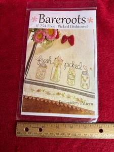 Bareroots #254 Fresh Picked Dishtowl Embroidery Pattern - Picture 1 of 3