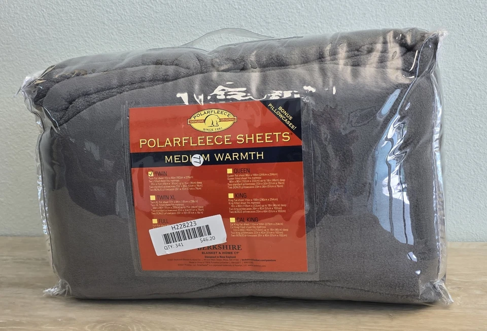 Juego de sábanas Berkshire polar de calor medio talla doble gris 4 piezas + más nuevo Foto 1 de 3