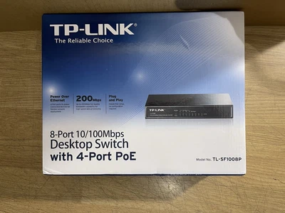 TP-Link TL-SF1008P v4 with UK PSU TP-Link 8-Port 10/100 Switch w/ 4-Port PoE - Image 1 of 4