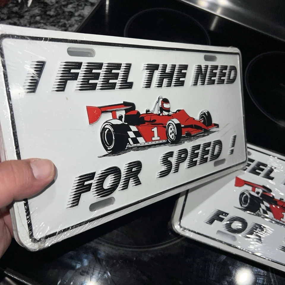 I Feel The Need for Speed matrícula tocador recuerdo novedad Indy F1 tag car Foto 1 de 3